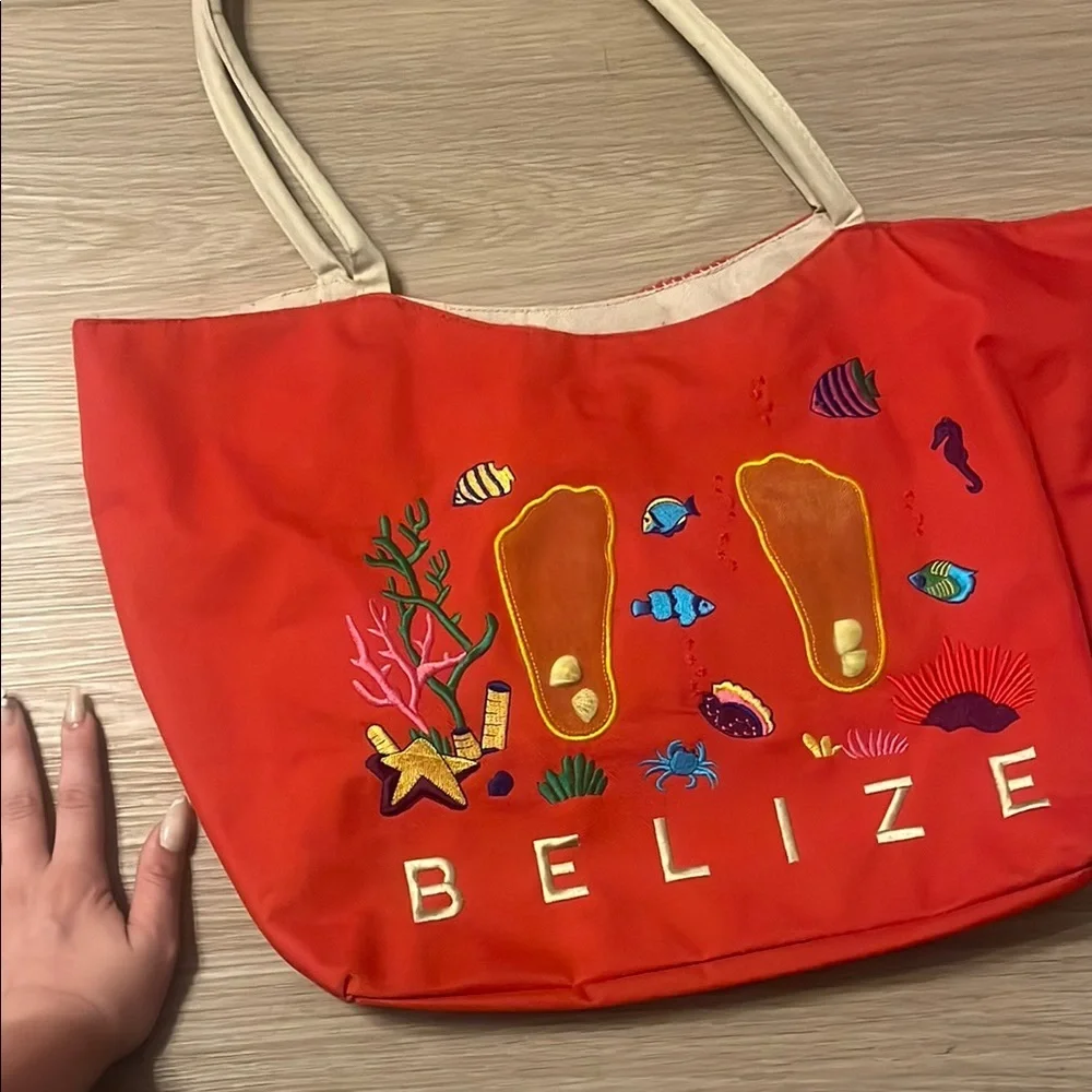 Belize Red Tote Bag - Picture 2 of 7